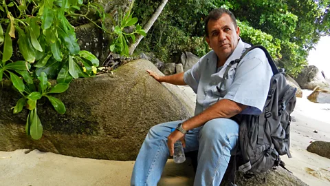 Helen Soteriou John has uncovered what he thinks are pirate markings on Mahé’s rocks (Credit: Helen Soteriou)