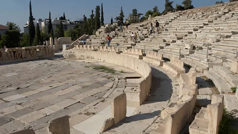 Alamy The Theatre of Dionysus, situated at the foot of the Acropolis, could accommodate up to 17,000 audience members and was considered to have perfect acoustics (Credit: Alamy)