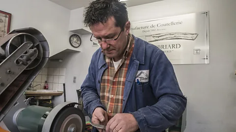 Bill Harby Dominique Chambriard helped preserve the design the town’s iconic knife, ‘Le Thiers’ (Credit: Bill Harby)