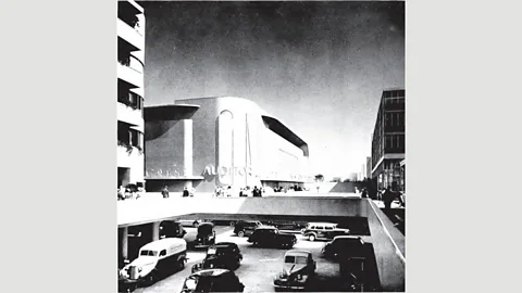 Alamy At the Futurama exhibition at the 1939 World’s Fair in New York City, Moses presented elaborate concept art for how he hoped the city would evolve (Credit: Alamy)