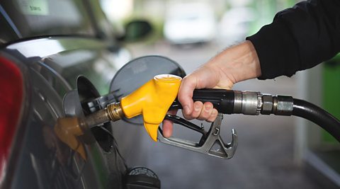 Filling a car at a filling station