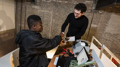 Davide Carpenedo In Venice, NSK ‘citizens’ work to issue passports to new applicants, such as the author of this article (Credit: Davide Carpenedo)