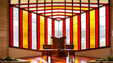 Alamy Wright also crafted stained-glass windows throughout his career, including those at Danforth Chapel at Florida Southern College, the campus of which he designed (Credit: Alamy)