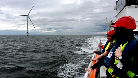 Chris Baraniuk Because offshore wind turbines sit so far from land, maintenance can be difficult (Credit: Chris Baraniuk)
