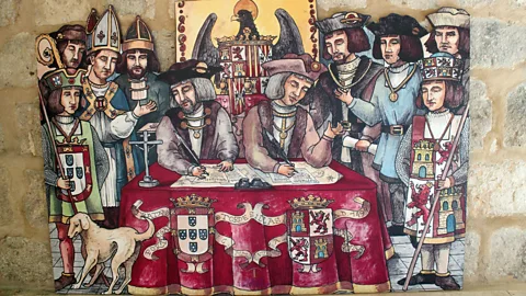 Margarita Gokun Silver Negotiating the Treaty of Tordesillas was a year-long process with a high potential of war (Credit: Margarita Gokun Silver)