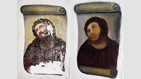 Elías García Martínez/Cecilia Jimenez The botched restoration of the painting Ecce Homo, though mocked, has been far better known than the original version (Credit: Elías García Martínez/Cecilia Jimenez)
