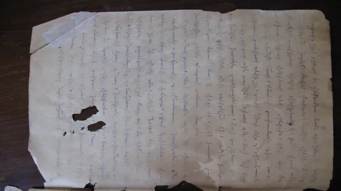 Dawn Anahid MacKeen Stepan documented his journey across modern day Turkey and Syria in a notebook (Credit: Dawn Anahid MacKeen)