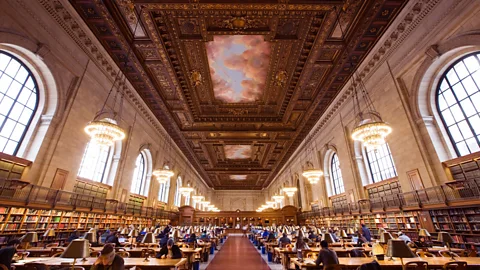 Alamy There may be a reason why people like working in large public libraries – the high ceilings can help them think creatively (Credit: Alamy)