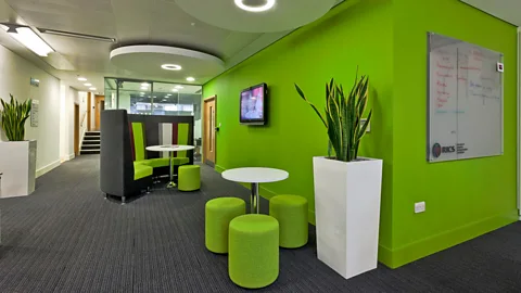 Alamy Decorating your office with a splash of green, like at the headquarters of the Royal Institution of Chartered Surveyors in London, may help creative thinking (Credit: Alamy)