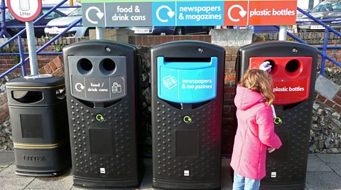 recycling bins