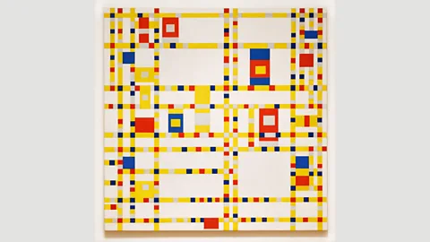 Alamy The playful Broadway Boogie Woogie, from 1943, can be seen as a top-down view of Manhattan’s grid-like streets – its title indicates Mondrian’s love of jazz (Credit: Alamy)
