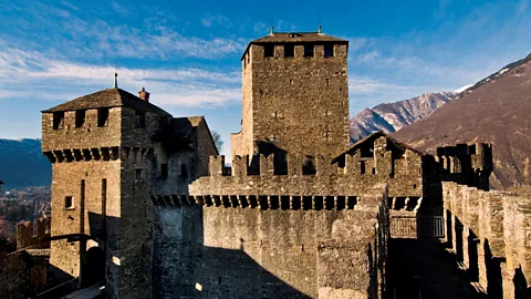AGF/Getty Images The battlements of Bellinzona, on Switzerland’s Italian border, featured heavily in medieval land struggles (Credit: AGF/Getty Images)