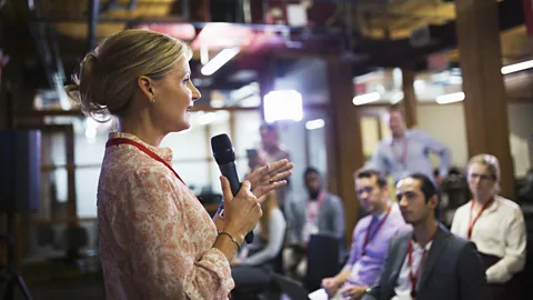 Getty Images When it comes to public speaking, moments of silence can show the audience you're in control and not intimidated (Credit: Getty Images)