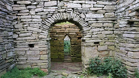 Mike MacEacheran In the ancient stone monastery, archaeologists found evidence of a refectory, cloisters and bell tower (Credit: Mike MacEacheran)