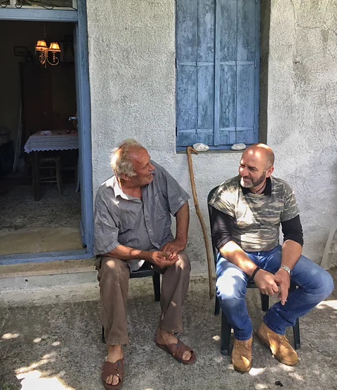 Eliot Stein Yiannis Tsipas (right) hopes to one day teach sfyria to his son (Credit: Eliot Stein)