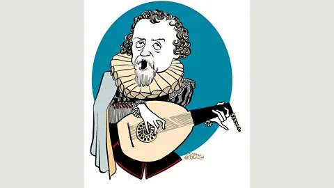 Alamy English illustrator John Minnion drew this caricature of Dowland – a sign of the songwriter’s enduring impact in the UK (Credit: Alamy)