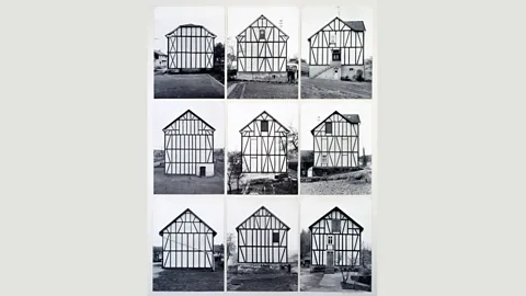 Estate Bernd & Hilla Becher They organised their images – including these Half-Timber Houses – according to type, and referred to each grid of images as a ‘typology’ (Credit: Estate Bernd & Hilla Becher)