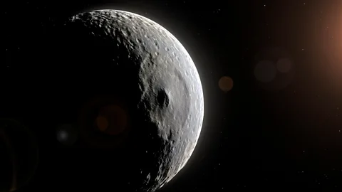 Alamy Not a space station, but a moon: Mimas, dubbed 'The Death Star' by Nasa scientists (Credit: Alamy)