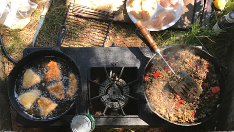 Kristin Vuković Paul Colson has been making ‘shore lunches’ with fresh-caught walleye for three decades (Credit: Kristin Vuković)