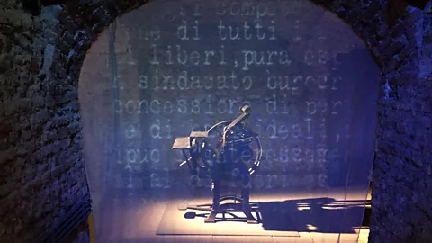 Suzanne Cope The Conceria Fiori tannery’s cellar was used as a hiding spot for resistance printing presses (Credit: Suzanne Cope)