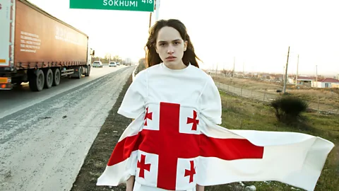 Grigor Devejiev/Situationist Georgian brand Situationist used the national flag in a 2015 collection, in a nod to Mother Georgia and the work of Georgian women (Credit: Grigor Devejiev/Situationist)