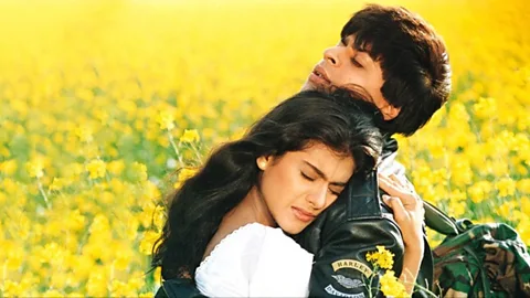 Yash Raj Films Dilwale Dulhania Le Jayenge telegraphed the corrupting influence of Western society by having its male lead wear a Harley Davidson jacket (Credit: Yash Raj Films)