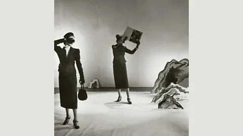 Cecil Beaton/Condé Nast via Getty Images Schiaparelli designed these wool suits with bureau drawer-like pockets inspired by Salvador Dalí (Credit: Cecil Beaton/Condé Nast via Getty Images)