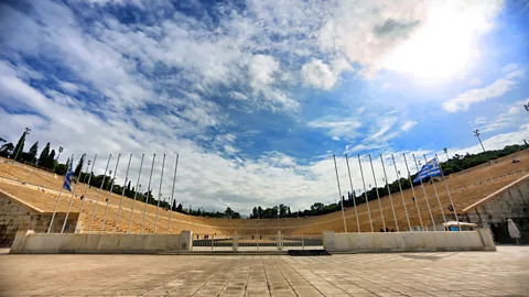 Aping Vision/STS/Getty Images The Panathenaic Stadium in Athens traces its origins to a racecourse from the 6th Century BC (Credit: Aping Vision/STS/Getty Images)