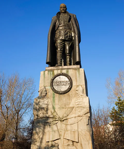 Wolfgang Kaehler/Getty Images White Forces general Alexander Kolchak, long portrayed as an enemy of the state, is now honoured with a statue in Irkutsk (Credit: Wolfgang Kaehler/Getty Images)