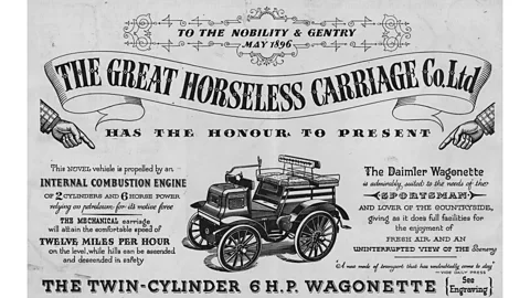 Getty Images Early cars looked very similar to hose-drawn carriages and were even known as "horseless carriages" (Credit: Getty Images)
