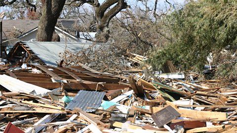 Photograph of hurricane destruction