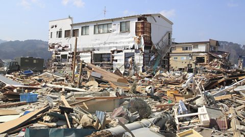Photograph of earthquake destruction in Japan