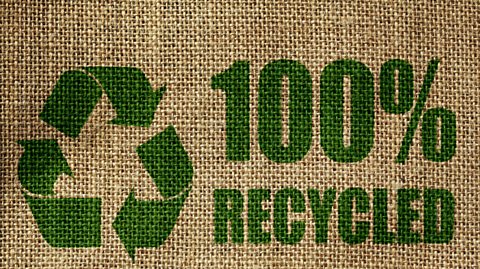 100% recycled sign