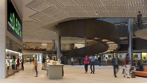 James Newton Workers and visitors are funnelled through the the sixth-floor pantry, the central hub of the working space (Credit: James Newton)