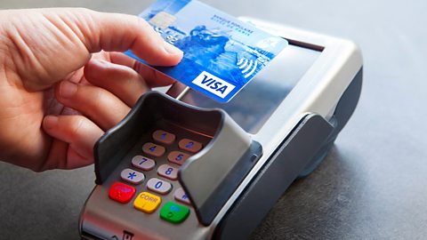 A contactless transaction with a credit card