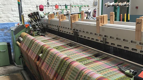 After the hand-looming process, the Wallace Sewell textiles are then woven at a family-run mill in Lancashire
