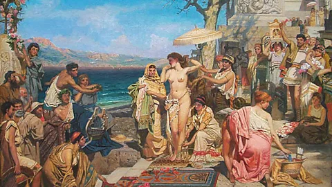 Alamy Painter Henryk Siemiradzki depicted Phryne enchanting the crowd at the Festival of Poseidon in Eleusis (Credit: Alamy)