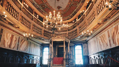 Museo Ebraico The Museo Ebraico holds some precious textiles embroidered in gold, silk and silver, that tell the story of the city's Jewish community (Credit: Museo Ebraico)