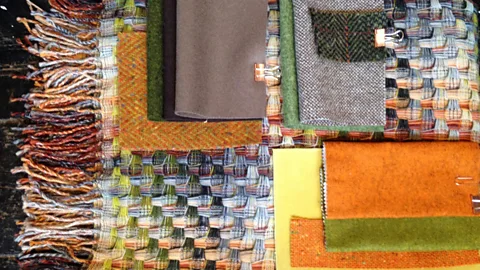 The palette for the textiles in David Wallace's interior was partly inspired by the beech hedge, hornbeam and Ballerina tulips in the centre's garden