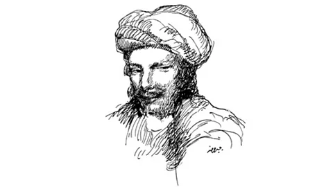 Alamy Lebanese poet and artist Khalil Gibran sketched an image of Abu Nuwas in 1916. (Credit: Alamy)