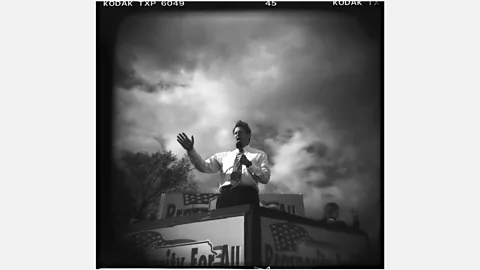 David Burnett/Contact Press Images David Burnett's dramatic photo of Al Gore speaking during the 2000 US presidential campaign (Credit: David Burnett/Contact Press Images)