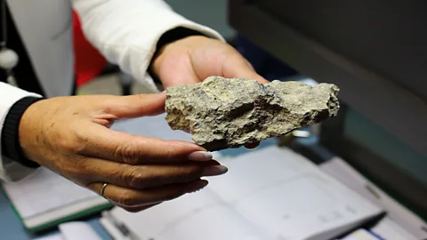 Julie Ovgaard The force of the asteroid impact transformed the existing bedrock into diamond-riddled suevite stone (Credit: Julie Ovgaard)