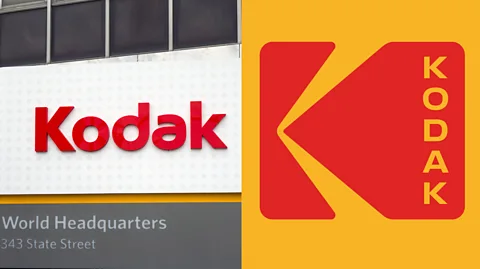 Alamy/Kodak Kodak has tried to capture the 'holy grail' – nostalgia – by reverting to a retro 1970s-style version of its logo (Credit: Alamy/Kodak)