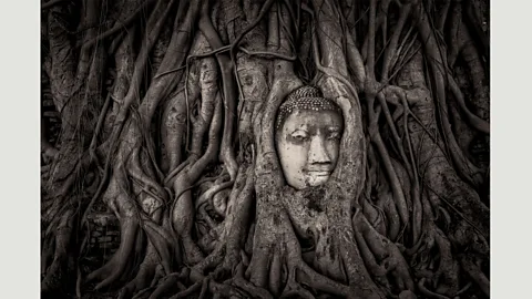 Mathew Browne/ Historic Photographer of the Year Surrounded by geometric shapes, the Buddha’s mask-like face resembles a Cubist painting (Credit: Mathew Browne/ Historic Photographer of the Year)