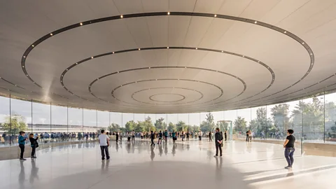 Nigel Young/ Foster + Partners The Steve Jobs Theater acts as a shrine at the Apple Campus temple to tech, designed by Foster + Partners (Credit: Nigel Young/ Foster + Partners)