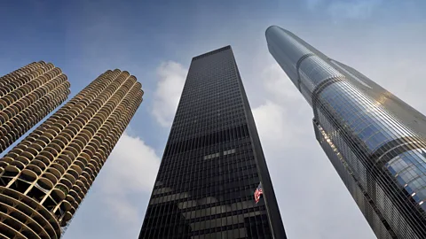 Alamy Mies van der Rohe's skyscraper for IBM was created as a 'statement' building, a towering 52-storey monolith, dedicated to the brave new world of technology (credit: Alamy)