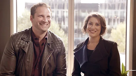 FlyFit FlyFit cofounders Brian Chappon and Lauren Perkins want travellers to trade the airport bar for a yoga studio (Credit: FlyFit)