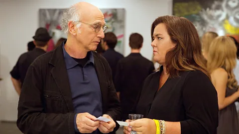HBO Curb Your Enthusiasm has featured many guest stars playing themselves, such as Rosie O’Donnell, who competed with Larry for the affections of a bisexual woman (Credit: HBO)