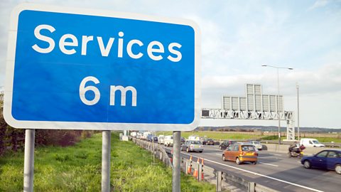 Motorway services sign