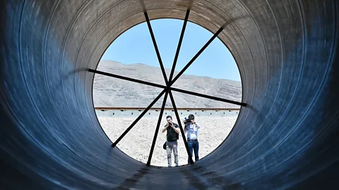 Getty Images Designed to glide above a track inside a tube, the Hyperloop uses passive magnetic levitation, or 'maglev' (Credit: Getty Images)